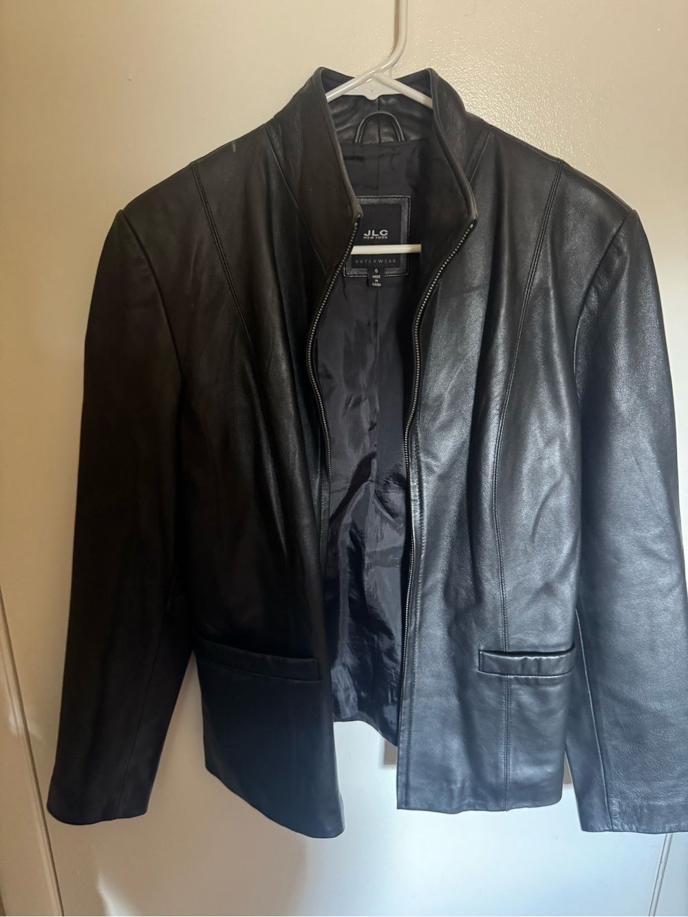 JLC New York Black Leather Zip Jacket